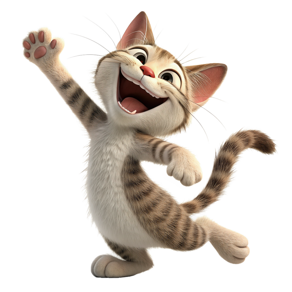 Chat heureux quand les parents s'en vont et qu'il a la maison pour lui